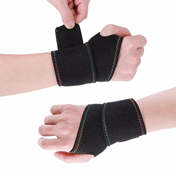Minnieouse 2 piezas muñequera ajustable entrenamiento mano muñeca soporte deportes compresión Brace túnel carpiano férula correa para Accesorios de disfraces