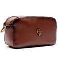 thumbnail image 1 of Bolso de piel Guadalupe Vázquez New York café Con cartera amarilla y herrajes oro viejo, 1 of 3