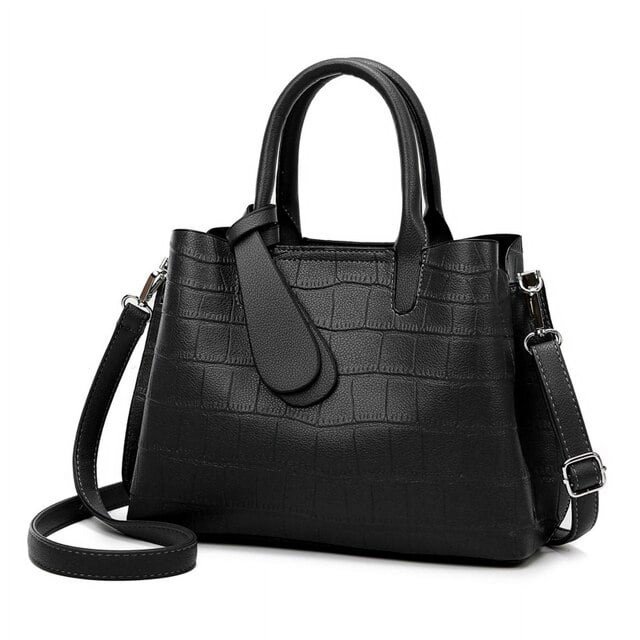LinYooLi New Large PU Leather Crossbody Bags For Women Summer Crocodile Pattern Solid Color Lady Shoulder Handbags Simple Female Totes