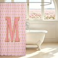 thumbnail image 3 of Manfei Kawaii Initial M Shower Curtain 72Wx78L,Pink Polka Dot Bath Curtain, 3 of 5