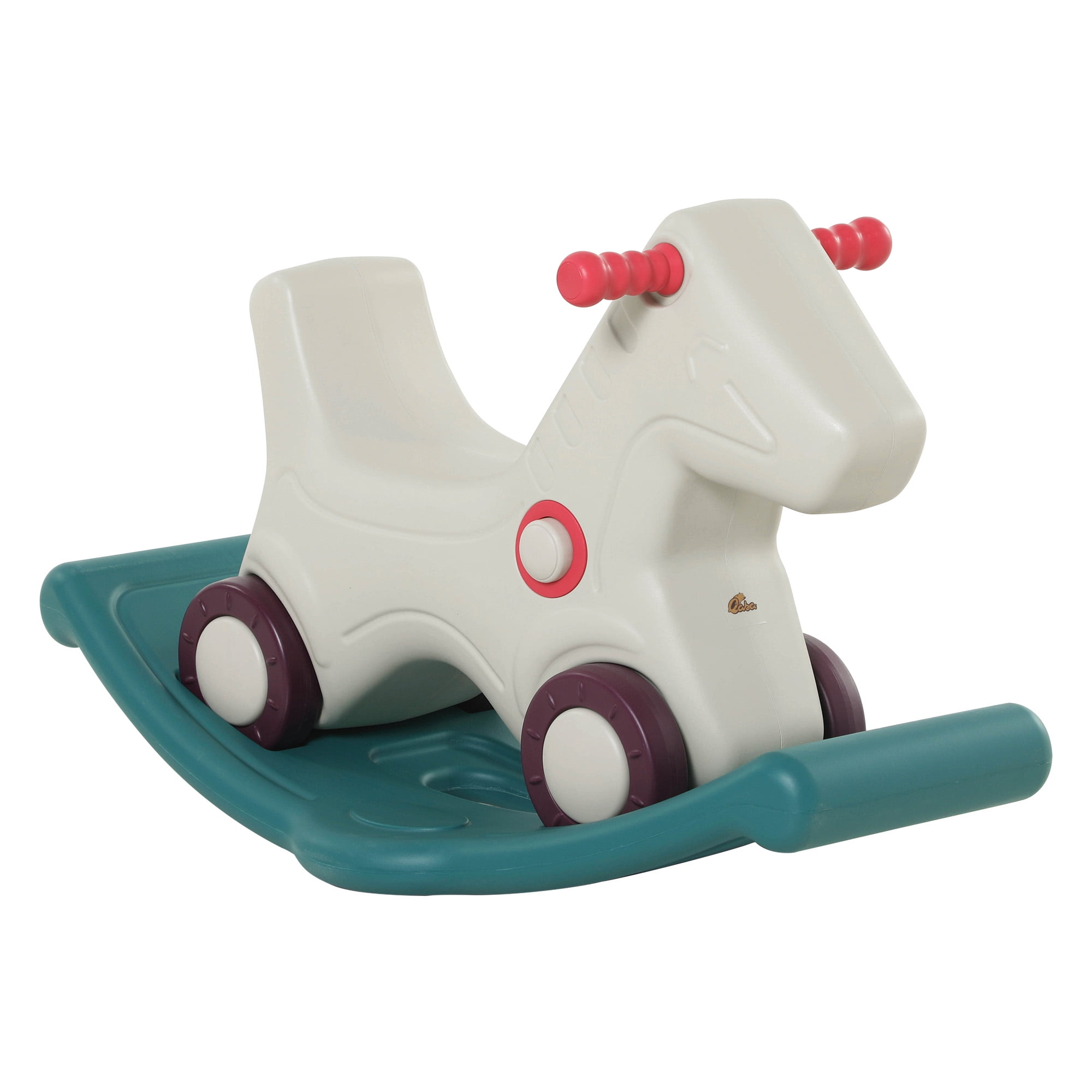 2 in 1 Rolling Kids Gift Spring Rocking Horse Kids Ride On Pony Toy w/Wheels US 