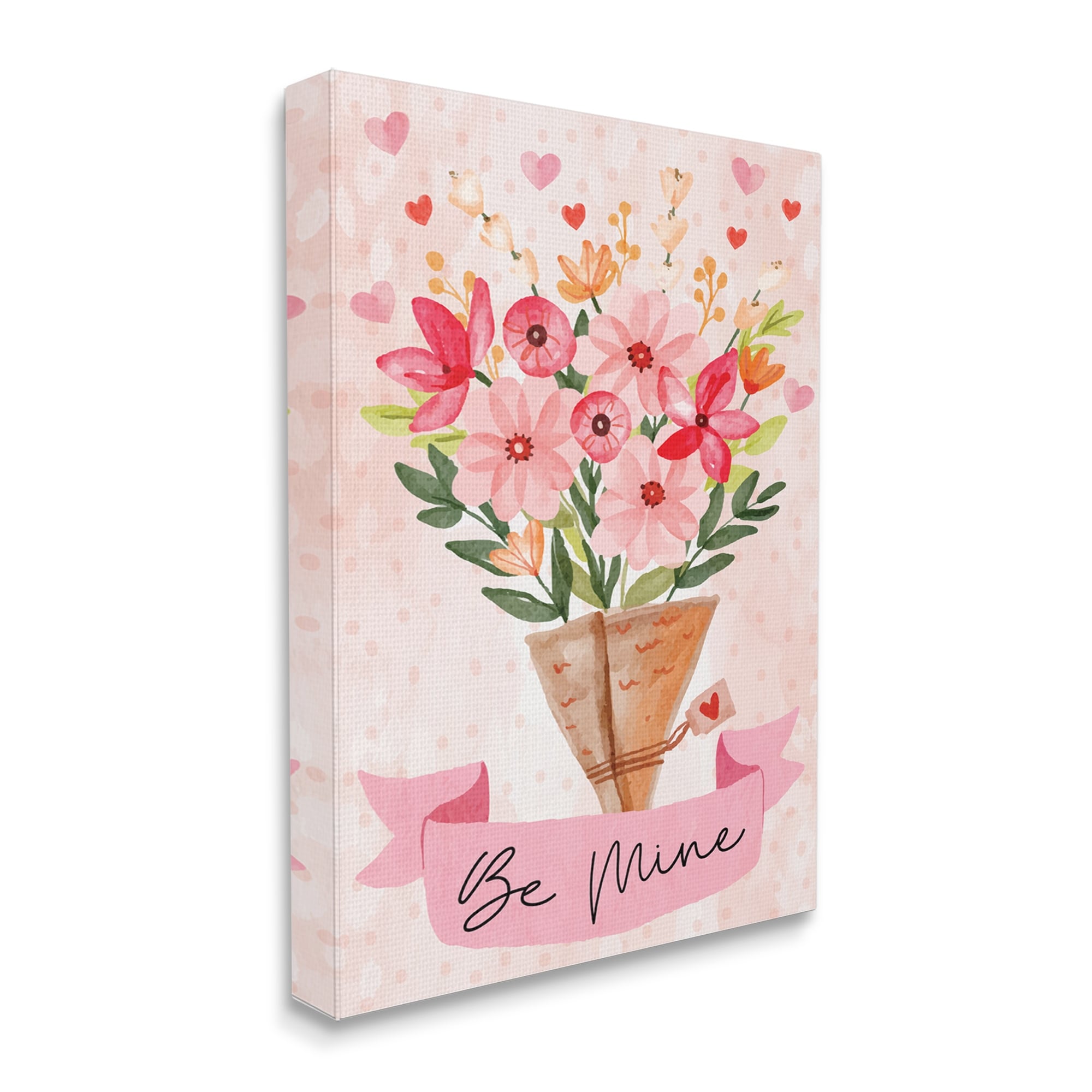Stupell Be Mine Romantic Valentine's Bouquet Holiday Painting Gallery Wrapped Canvas Print Wall Art