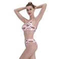 thumbnail image 3 of Kdxio Pink Butterfly Daisy for Womens High Waisted Bikini Top Sports Style Two Piece Bathing Suits, 3 of 5