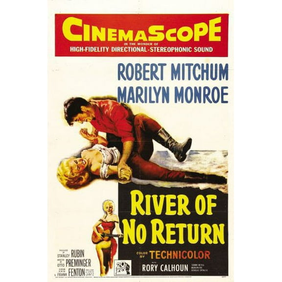 River Of No Return Movie Poster 12x16 Print on Metal Sign 12in x 16in Square Adults Best Posters