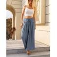 thumbnail image 6 of FOLUNSI Palazzo Woven Pants - Elastic Waist, Wide Leg, Lounge - Women, 6 of 9