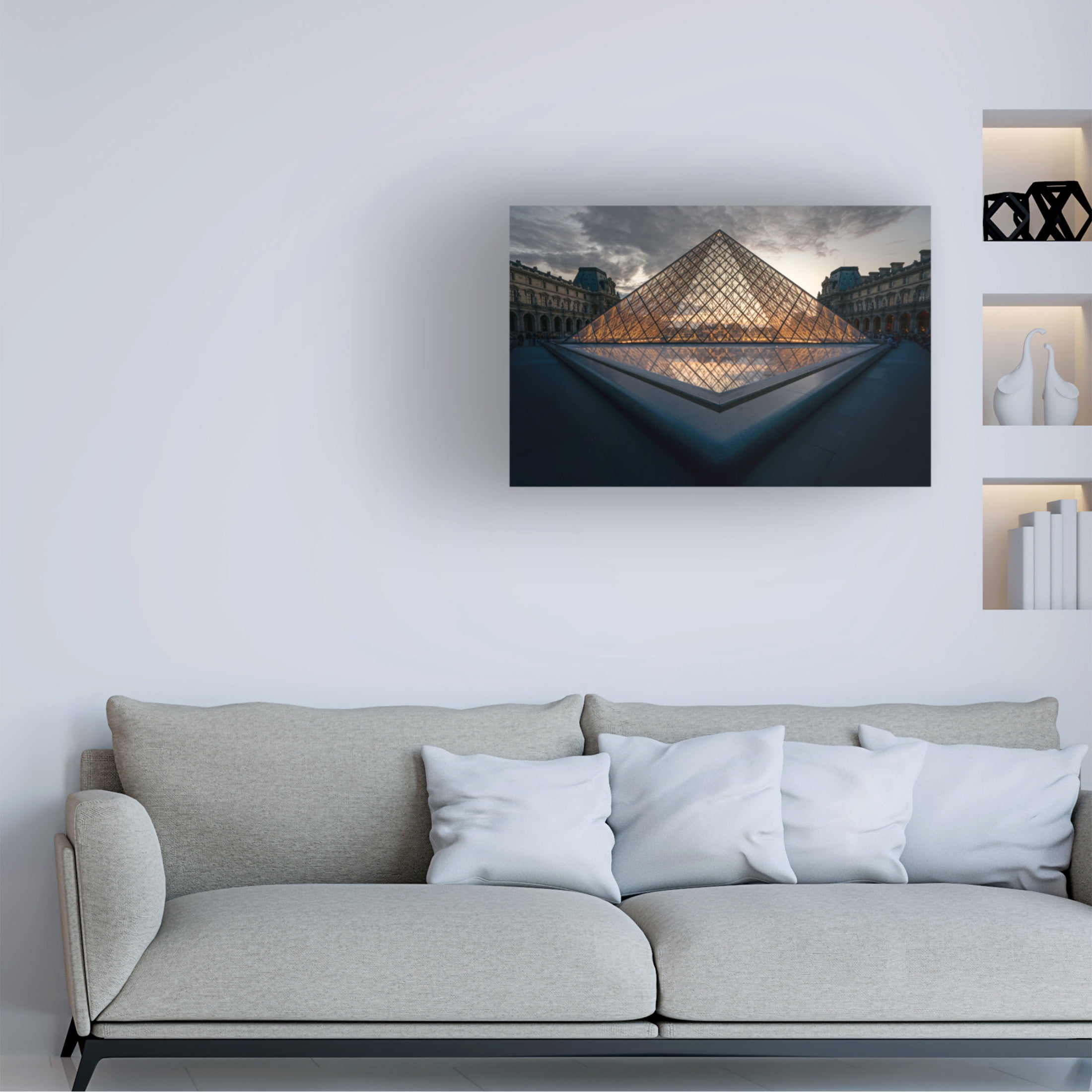 Canvas Wall Art - Adamo Prieto 'Louvre1' Wall Art for Living Room, Bedroom, or Office Décor by Trademark Fine Art - 47 x 30 Inches