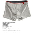 thumbnail image 7 of zeranth Mid-rise Elastic Men Underpants Sweat Absorbing Fine Sewing Sexy Stripe U Convex Cotton Shorts Panties, 7 of 7