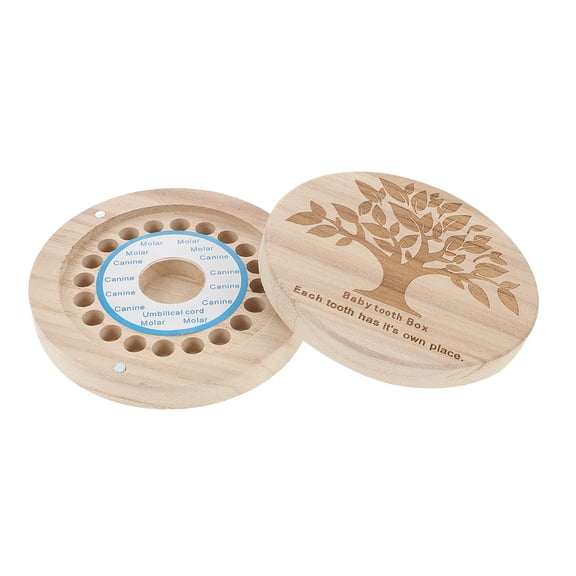 UPGRATOR Wooden Tooth Box Keepsake Collection For Newborns Tooth Holder For Lost Teeth And First Curls