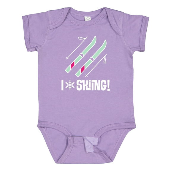 Inktastic Skier I Love Skiing Girls Baby Bodysuit