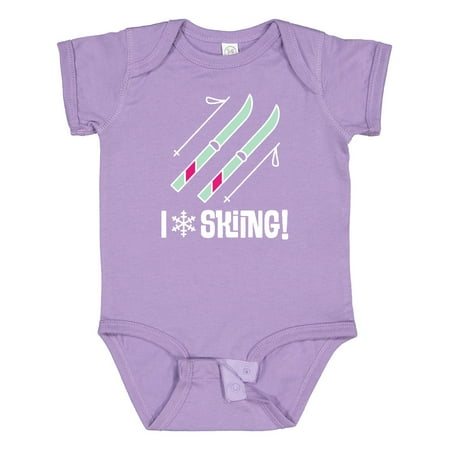 

Inktastic Skier I Love Skiing Gift Baby Girl Bodysuit