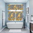 thumbnail image 3 of Gnomes Plaid Kitchen Curtains Sets for Windows 36 Inch Length, Yellow Sunflower Farmhouse Bee Black Check Rod Pocket Window Treatments Tier Curtains and Valances Set for Bedroom/Bathroom, 3 of 8