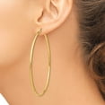thumbnail image 4 of 14K Yellow Gold Polished 2X75mm Lightweight Tube Hoop Earrings (75 X 2) Made In Peru tf578, 4 of 6