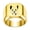 Gold, variant on Men's Square Dog Stainless Steel Ring Personalized Vintage Band Jewelry Gold Size 10