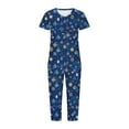 thumbnail image 4 of Censtreet Christmas Women's Pajama Set Short Sleeve Shirt and Capri Pants Sleepwear Pjs Sets with Pockets Multiple choices for families, 4 of 5