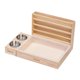 thumbnail image 3 of Alimentador de heno de conejos con 2 tazones y caja de arena Rack de heno afuera de hámster Halters 3 en 1 alimentador de de madera fácil de, 3 of 8