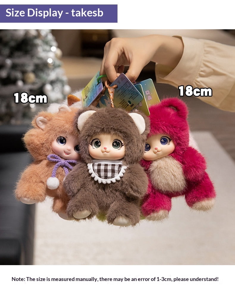 Adorable Plush Toys Decorative Frogs Sheep Rabbits Bears Hanging Ornaments Toy Family Collection Soft Stuffed Dolls Decor