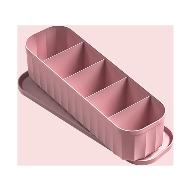 Caja de almacenamiento de calcetines tipo cajón hogar 3 en 1 categoría diseño de rejilla soporte de almacenamiento de ropa interior PP de gran capacidad rosa (5 calcetines de rejilla)