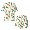 thumbnail image 5 of Naloa Cute Carrot Women's Short-Sleeved Pajama Set, Loungewear, Summer pajamas, Breathable Cozy - Medium, 5 of 9