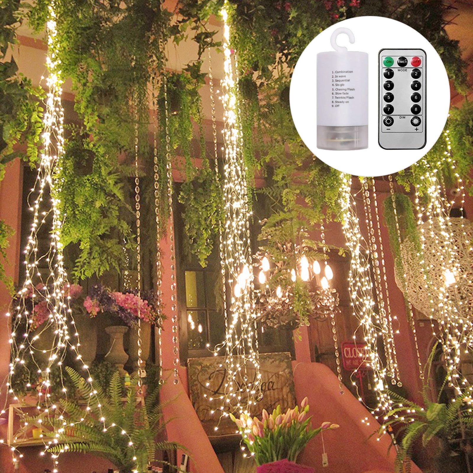 New 100LED Outdoor Fairy String Lights Christmas Tree Wedding Mall Decor Battery 