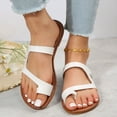 thumbnail image 4 of Hvyesh Women Flat Sandals Clip Toe Strappy Beach Flip Flop Slipper Shoes Summer Elegant Roman Sandals, 4 of 7