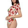 thumbnail image 2 of Yiaed Tomatoes Print Women's Waist-Cinching Short-Sleeved Onesie,Elastic Onesiet,Snaps At Bottom,Easy To Put On And Take Off for Wome Bodysuit -X-Large, 2 of 8