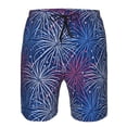 thumbnail image 3 of Honeii's Ireworks In The Night Sky Print Men's Casual Shorts with Drawstring，Swim Trunks Quick Dry Beach Shorts, 3 of 5