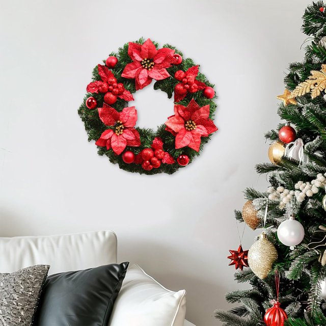 Adornos De Corona Navide A, Adornos Para Puertas, Corona Festiva De Imitaci N, Detalles De Pi as Y Frutos Rojos, Dise O R Stico, Decoraci N Navide A, Decoraci N Interior Y Exterior