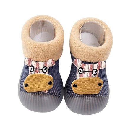 

GEZHEN Baby Shoes and Socks Toddler Soft Sole Indoor Warm Floor Cartoon Animal Toddle Footwear Winter Bottom Non Slip Shoes 0-6 Months