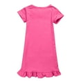 thumbnail image 3 of Inglocry Girls Summer Short Sleeve Dress A Line Swing Basic Skater Twirl Party Dresses 5-14 Years Hot Pink 13-14Y, 3 of 8