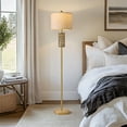 thumbnail image 6 of Oneach 62" Farmhouse Gold Floor Lamp for Living Room with Twine Body,Retro Tall Standing Lamp for Bedroom, Office,Lighting,Decor, 6 of 12