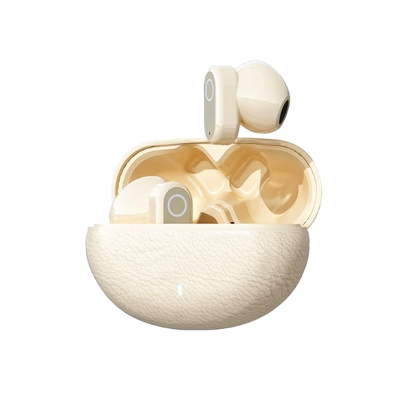 Beige 50 Hours Playtime Bluetooth 5.4 Earbuds Semi In Ear Wireless Headphones Low Latency Gaming Mode Sweatproof Touch