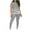 Gray, variant on Fall Outfits for Women Two Piece Outfit Casual 2 Piece Short Sleeve Tops Crew Neck Pants Sets Tracksuits 2XL