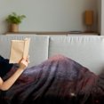 thumbnail image 3 of Galaxy Soft Flannel Fleece Throw Blanket, Spiral Nebula Print Outer Space Theme Far Stardust Starry Night Picture Print, Cozy Plush for Indoor and Outdoor Use, 70" x 90", Black Red Grey, by Ambesonne, 3 of 5