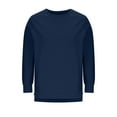 thumbnail image 4 of Tops for Women Plus Size Solid Color Side Zipper Round Neck Long-sleeved Pullover Loose Casual Sweatshirt,Womens Blouse Navy, 4 of 5