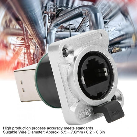 

EBTOOLS Connector RJ45 Right Angle Connector Waterproof Round Insulator Material YT‑RJ45 Aviation Plug RJ45 Right Angle Connector