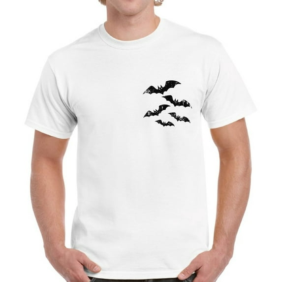 Black Bats Top Halloween Gift Shirt for Men - S M L XL 2XL 3XL 4XL 5XL Happy Halloween Graphic Tee - Funny Scary Holiday Tee T-Shirt Mens