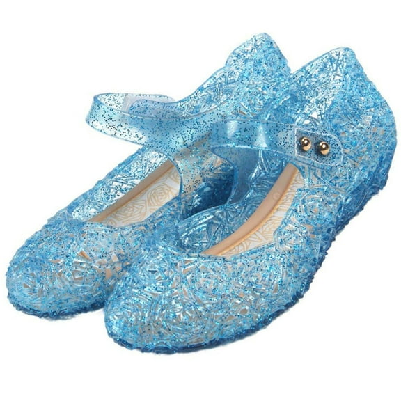 Jurebecia Princess Jelly Sandals for Girls & Toddlers - Frozen Inspired Sparkly Dress Shoes, Non-Slip Soft Sole (Sizes 6-13: Toddler & Little Kid)