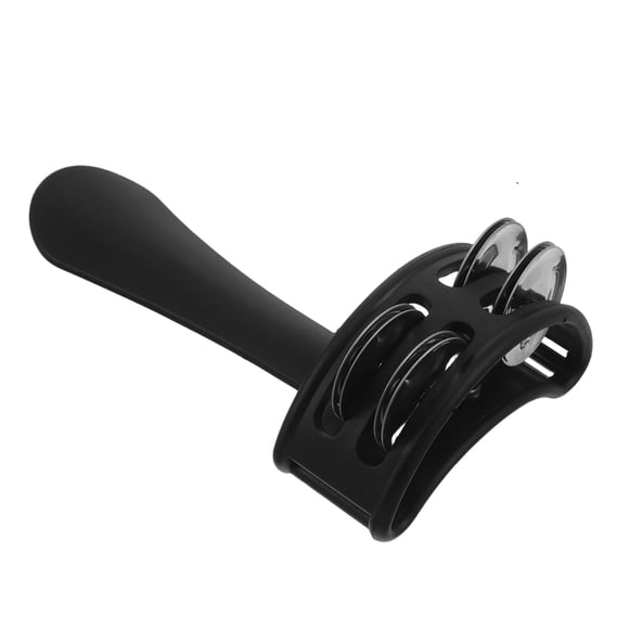 UPGRATOR Black Hand Bell Percussion Instrument with Metal Jingles for Street Performance