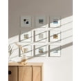thumbnail image 4 of HAUS AND HUES Solid Oak Wood 8”x8” Picture Frames Matted to 4”x4” Set of 9 - Square White Picture Frames 8x8, White Picture Frames with Mat, Picture Frame 8x8, 8x8 White Photo Frames, 4 of 6