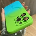 thumbnail image 2 of ELEHOLD Magnetic iPhone 14 Pro Case Compatible with MagSafe, Cute Gradient Bi-Color Case for Women Men, Soft TPU Shockproof Slim Cover with Camera Lens Protector for iPhone 14 Pro,Green BLue, 2 of 6