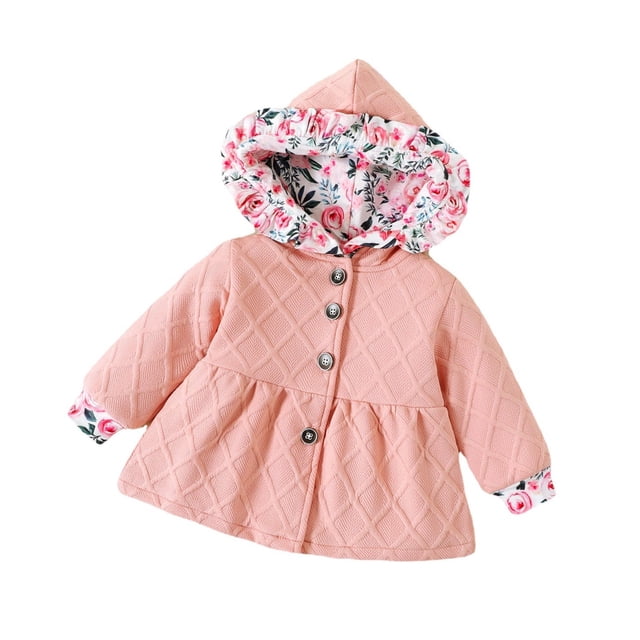 ZMHEGW Toddler Kids Jackets Baby Girls Long Sleeve Patchwork Floral