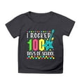 thumbnail image 4 of Boy Girls 100 Days of School Shirt Short Sleeve Tops Round Neck Back School Shirts Relaxed Fit Vacation Tops Pullover Tops,Black,5-6 Years, 4 of 4