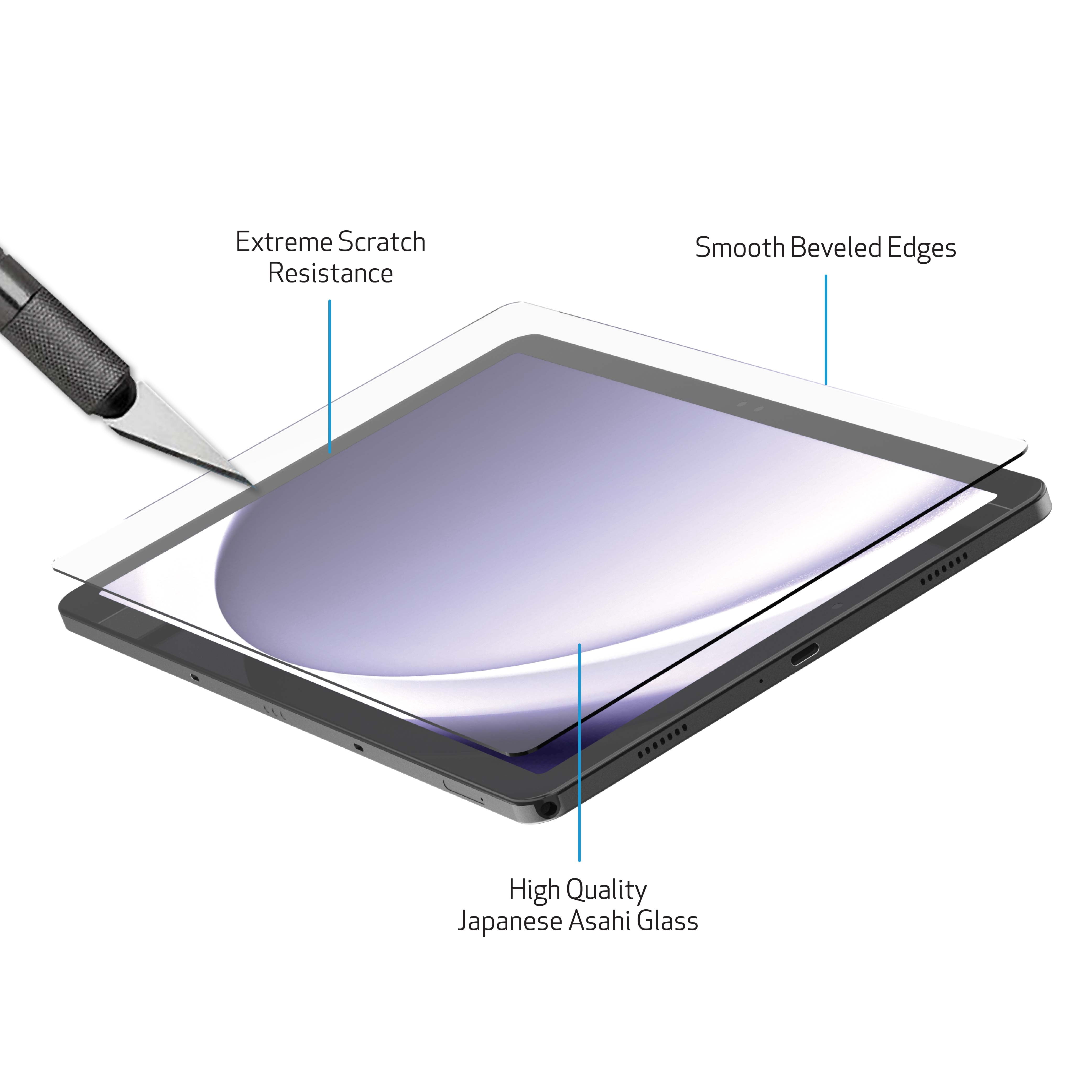 (3 pack) DuraGlass Tempered Glass Screen Protector for Samsung Galaxy Tab A11+ 11" / Galaxy Tab A9+ 11"