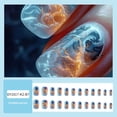 thumbnail image 3 of Red And Blue Electric Pattern Flame Stripe Nail Patch, 3 of 5