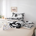 thumbnail image 5 of Feelyou White Ghost Print Twin Bedding Sets 7-Piece for Teen, Black Mystic Cat Bedding Comforter Set, Cartoon Halloween Style Reversible Sheet Sets, Lightweight Room Decor, 5 of 7