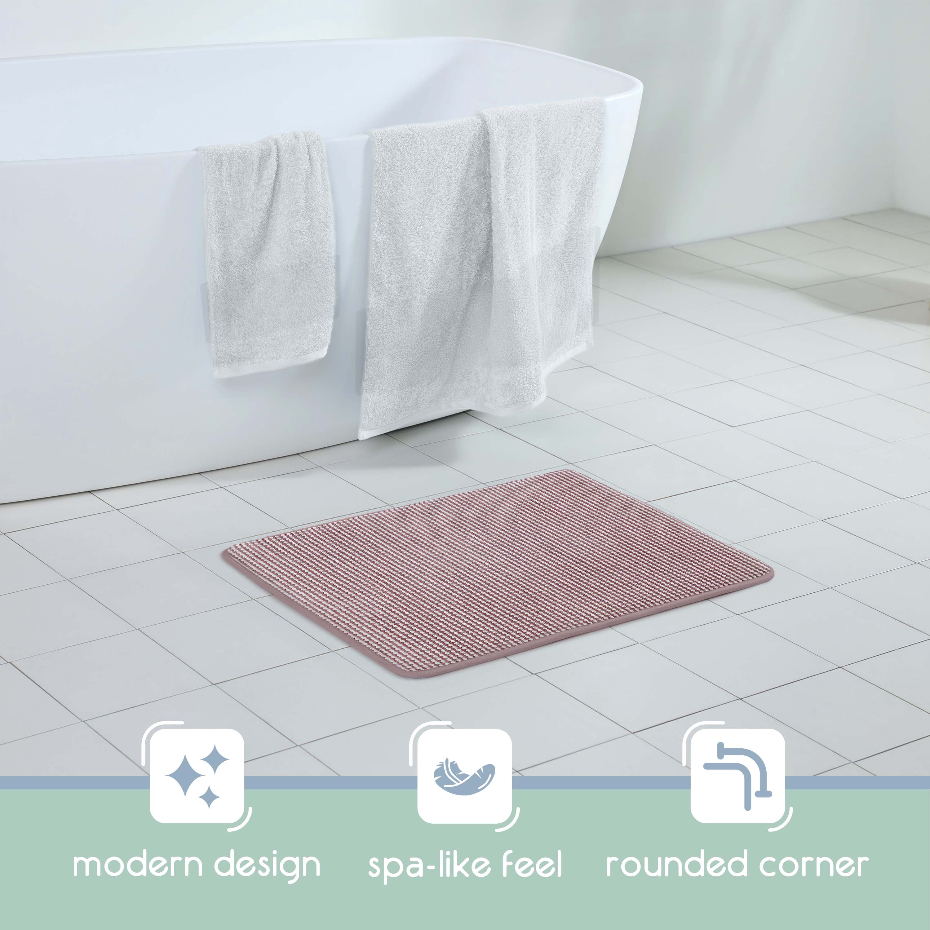 Vellux Bliss Memory Foam Bath Rug, 20" x 30", Berry