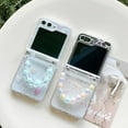 thumbnail image 6 of Phone Case for Samsung Galaxy Z Flip 6,Clear Folding Protective Phone Shell,Shockproof Anti-Fall Phone Cover with Chain (Heart), 6 of 13