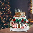 thumbnail image 3 of marioyuzhang Christmas Set of Tiered Tray Decoration Christmas Stocking Christmas Ornament Road Sign Country Farmhouse Wood Beads Decor Tabletop Sign for Christmas Table Decoratio (No Pallet), 3 of 9