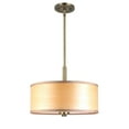 thumbnail image 2 of Woodbridge Lighting Drum 15" 3Lt Wood Pendant in Brass/Veneer Brulee Cityscape, 2 of 5