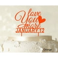thumbnail image 1 of Love You More Wedding Cake Topper Personalized Orange Cake Topper Cake Decorations Color Option Available 6-7 Inches Wide, 1 of 1